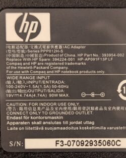 Adaptateur secteur HP 90 Watts (PPP012H-S 394224-001) | Chargeur Original HP – Image 3