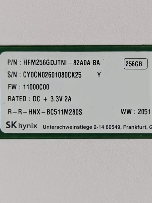 SSD SK HYNIX 256Go HFM256GDJTNI-82A0A NVMe PCIe M.2 – Image 2