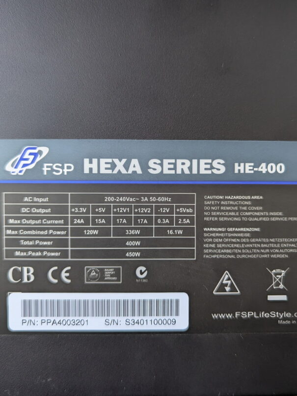 Alimentation ATX Fortron FSP Hexa series HE-400 (400 Watts) 80+ – Image 3