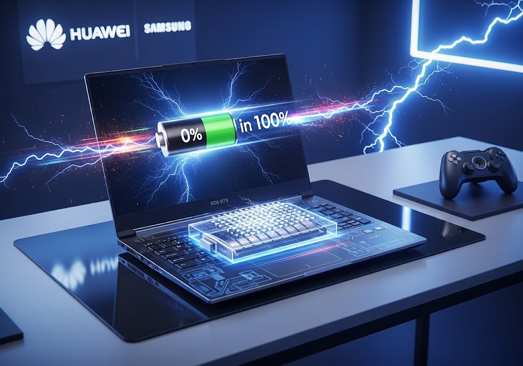 Vision futuriste d'un PC équipé d'une batterie au graphène