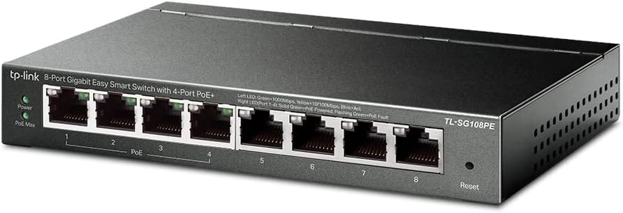 Switch TP‑Link TL‑SG108PE V4 : 8 ports dont 4 utilisables en POE
