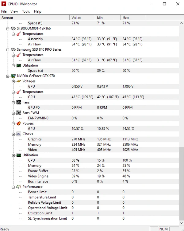 HW Monitor, logiciel pour mesurer la température des composants de votre PC portable