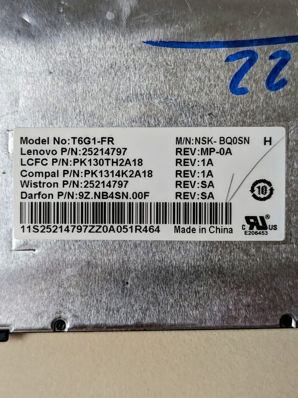 Clavier Lenovo G50-70, Français (AZERTY), colori noir (référence T6G1-FR) – Image 7