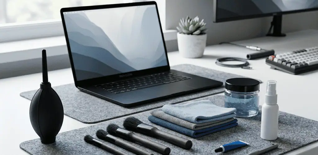 accessoires nettoyage informatique pinceaux souffleur pc