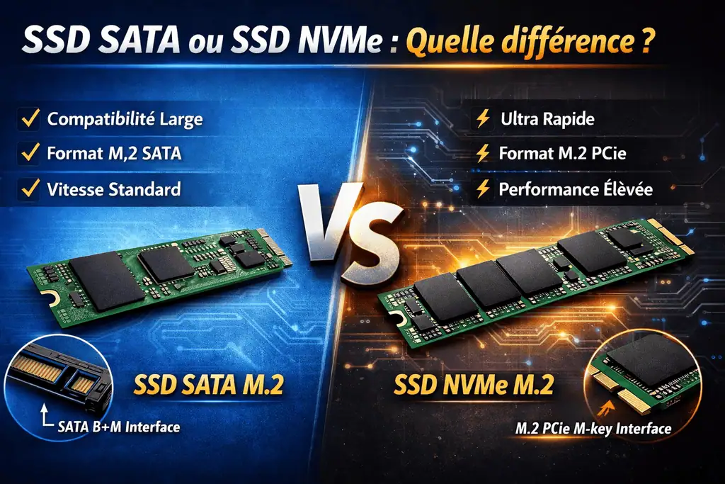 Différences entre SSD M2 Sata et SSD M2 NVMe