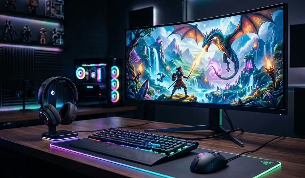 Casque qui s'intègre avec un setup gaming complet