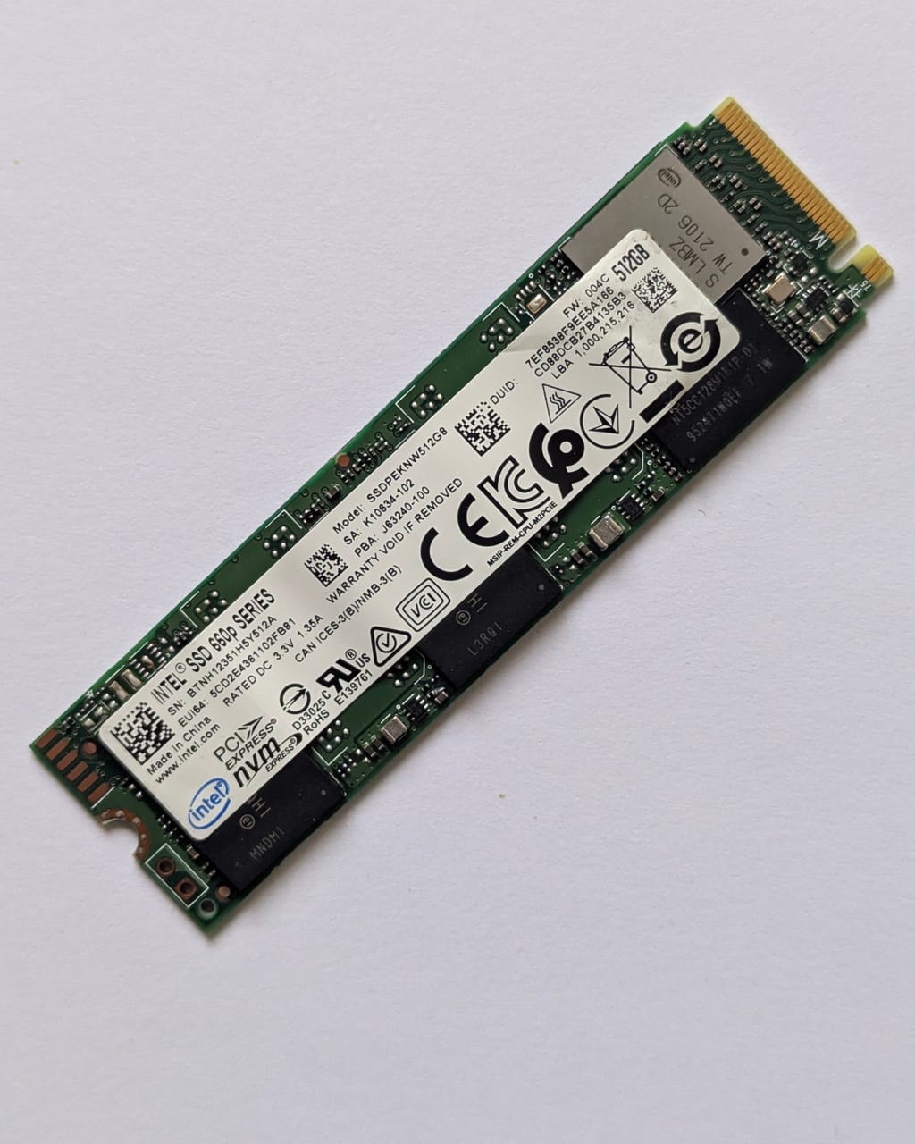 SSD Intel 512Go, interface M2 NVMe, Intel séries 660p