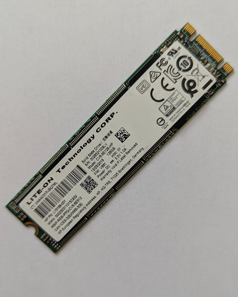 SSD M.2 SATA 128 Go Lite-On CV8-8E128-HP – Disque SSD interne 2280 pour PC portable HP, Asus, Acer, Lenovo, Dell