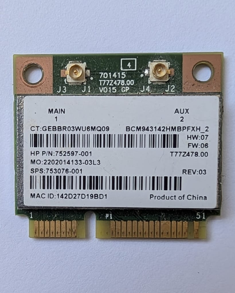 Carte Wi-Fi / Bluetooth HP Broadcom BCM943142HM (Mini PCIe) – Image 2