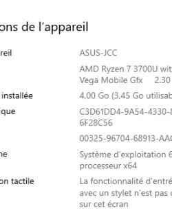 Carte Mère Asus Vivobook M712 M712D X712DA Ryzen 7 3700U - 4Go RAM (60NB0PI0-MB1300) – Image 7