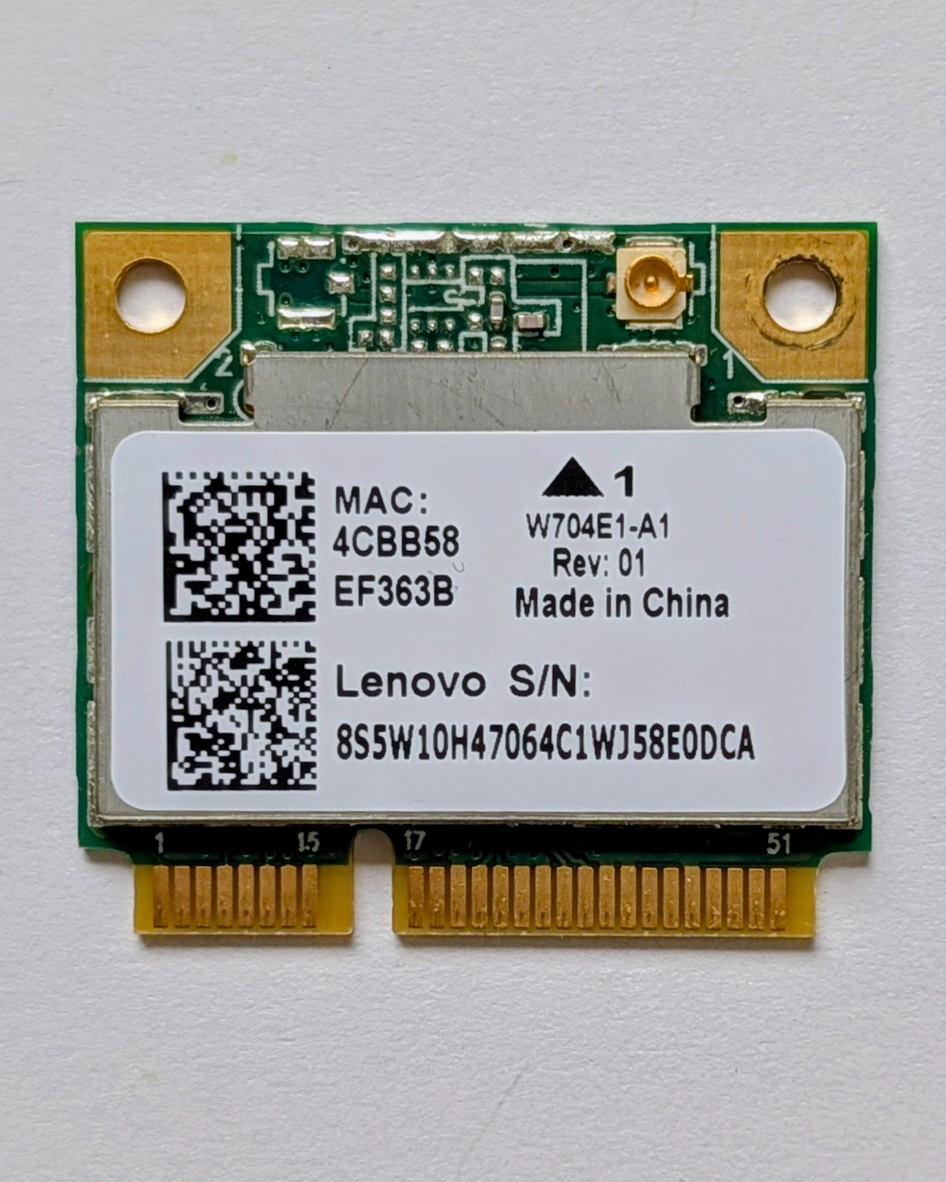 Carte Wifi Bluetooth Realtek FRU 8S5W10H47064 d'occasion pour PC portable Lenovo Ideapad 100 300 G50 et ThinkPad