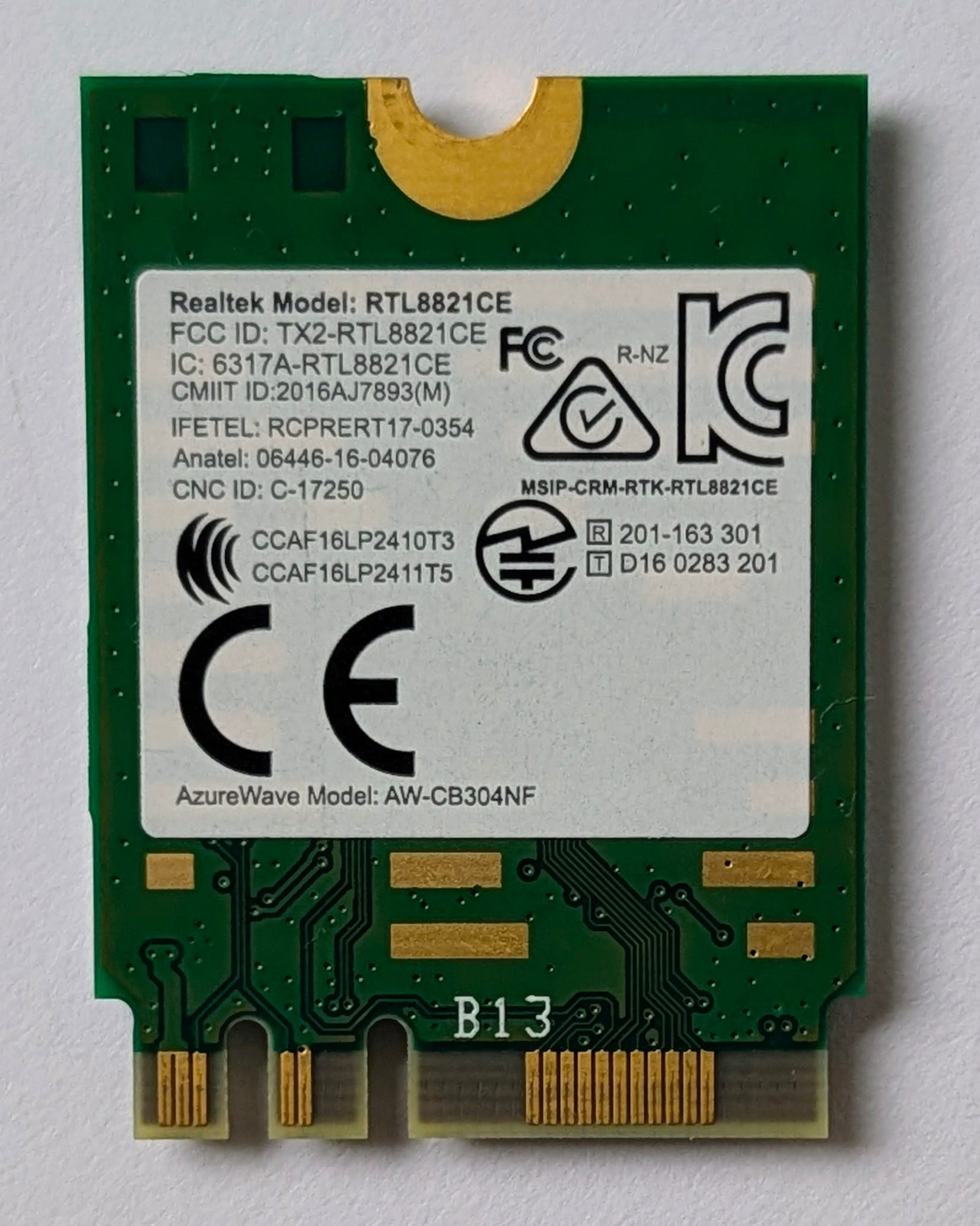 Carte Wifi M.2 pour PC portable ACER Aspire A315 A515 & Swift 3 | RTL8821CE AW-CB304NF – Image 2