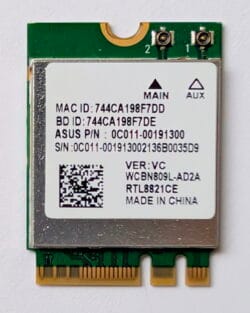 Carte Wifi M.2 Bluetooth Realtek RTL8821CE d'origine ASUS P/N 0C011-00191300 d'occasion pour PC portable Asus X540 X541 X556 Vivobook